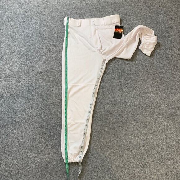 Rawlings Baseball Pants Mens M Medium White Elastic Ankles Relaxed Stretch - Picture 5 of 11